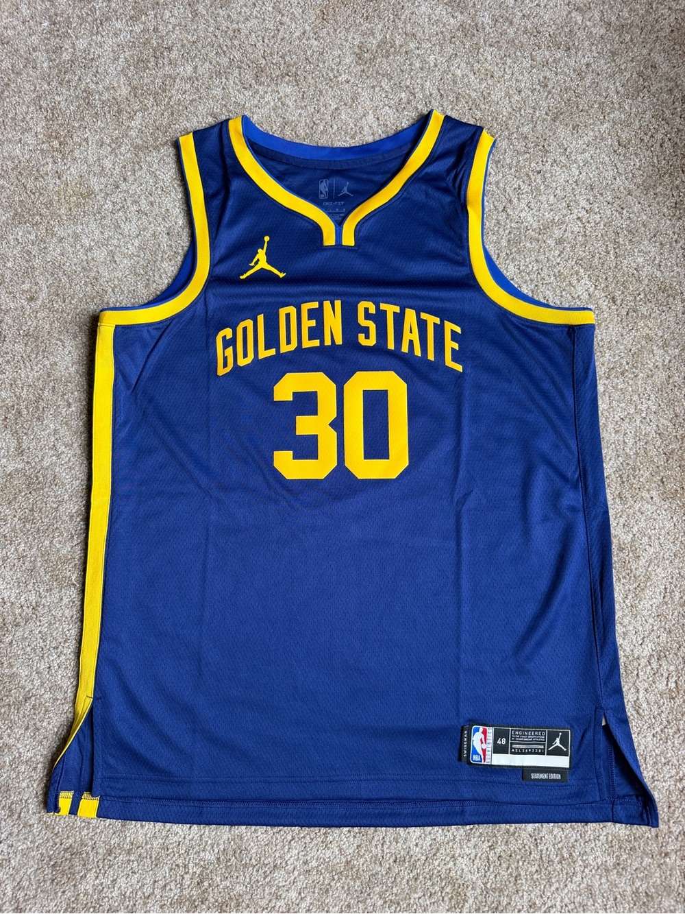 Jordan Men’s Golden State Warriors Stephen Curry #30 Swingman Statement Jersey